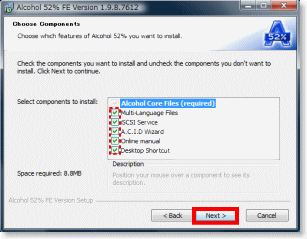 コンポーネントの選択