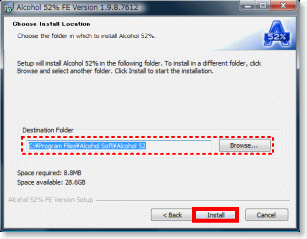 インストール先の選択